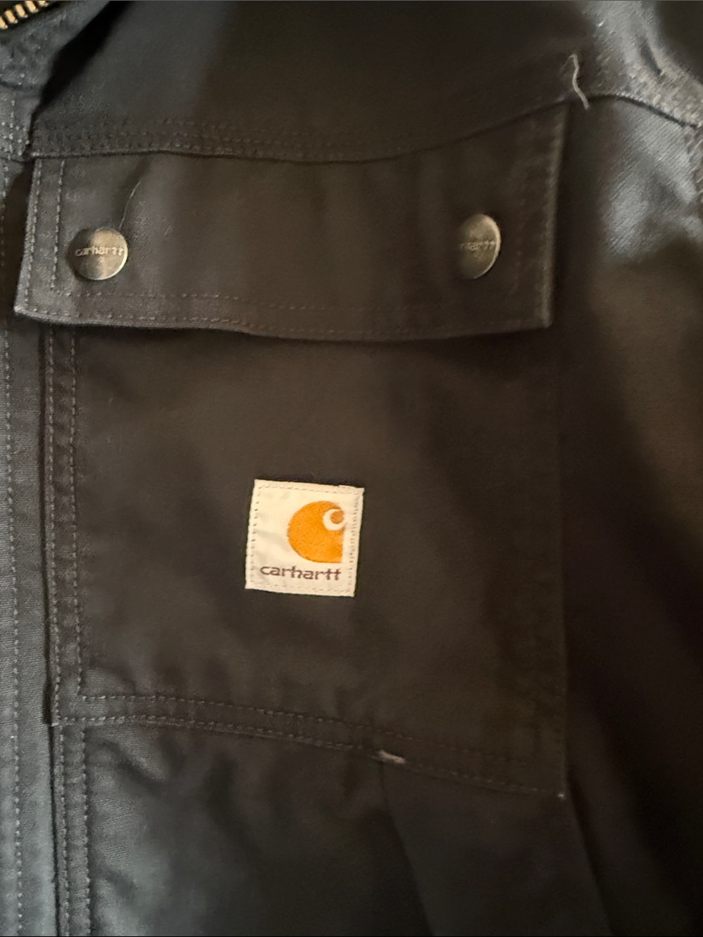 Carhartt Black Zip-Front Quick Duck Jacket - Picture 3 of 12